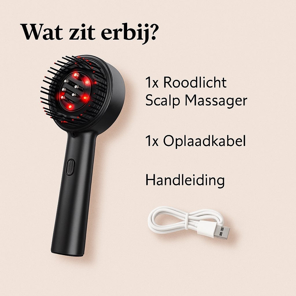 Roodlicht Haar Groei Scalp Massager – Vibratie &amp; Anti-Haaruitval Therapie
