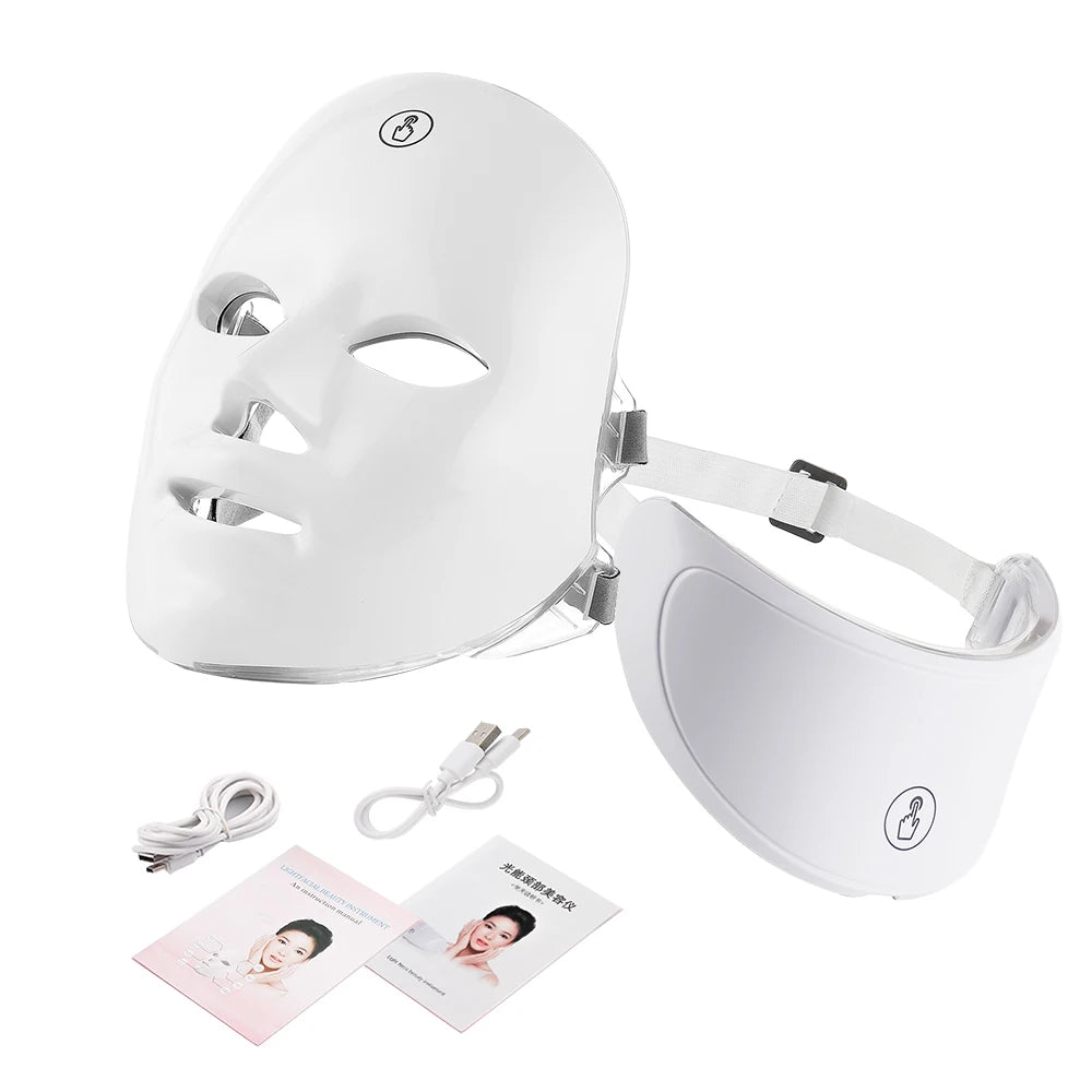 7-Color LED Beauty Mask – Face &amp;amp; Neck Anti-Aging Therapy